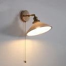 Axyaa Copper Canopy LED Wall Light Fixture Bedroom Sconce White Ceramic Nordic Modern