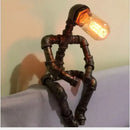 Axyaa Steampunk Pipe Desk Lamp - Industrial Style Robot Bedside Light