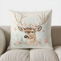 Axyaa Pink Christmas Bells & Pine Branch Pillow Cover for Sofa, Bedroom, Car