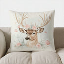 Axyaa Pink Christmas Bells & Pine Branch Pillow Cover for Sofa, Bedroom, Car