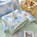 Axyaa Summer Quilt Cotton Plaid Blanket Comfortable Modern Thin Air Condition Blanket