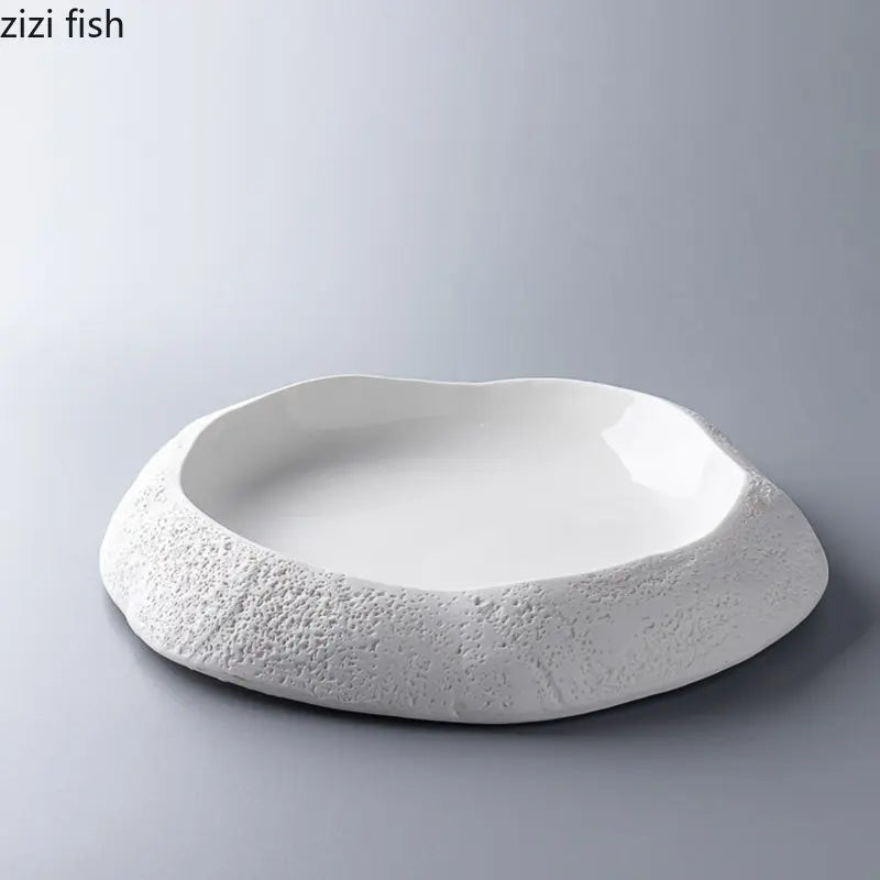 Axya Stone Pattern Ceramic Dinner Soup Salad Dessert Plates Set
