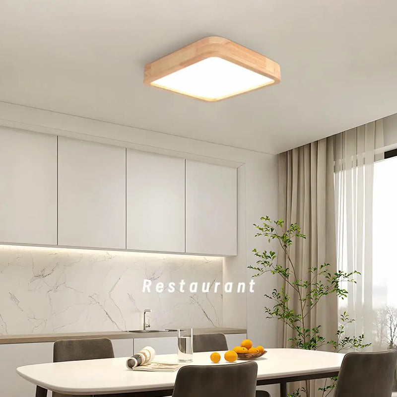 Axyaa Ultra-thin LED Wooden Ceiling Light Living Bedroom Modern Acrylic Fixture
