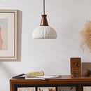 Axyaa Ceramic Wood LED Pendant Lights - Modern Hanging Lamp for Home Decor