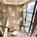 Axyaa Crystal Chandelier Stair Pendant - Modern Living Room Lighting