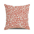 Axyaa Coral Marine Life Watercolor Cushion Cover Ocean Fish Linen Pillowcase