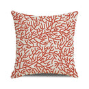 Axyaa Coral Marine Life Watercolor Cushion Cover Ocean Fish Linen Pillowcase