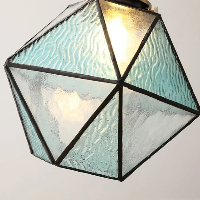 Axyaa Glass Copper LED Pendant Light for Home Decor - Nordic Style