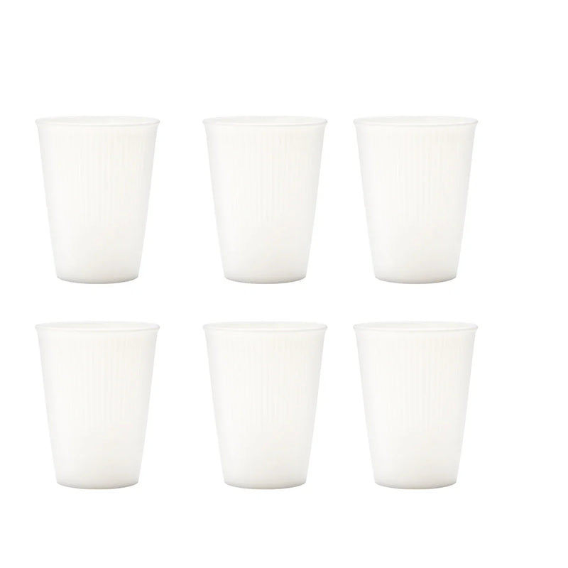 Axyaa White Plastic Reusable Cups Set for Home Kitchen Dining Camping