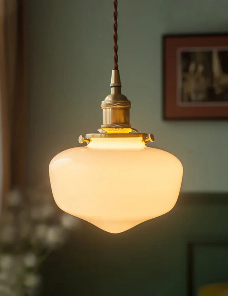 Axyaa Glass Shade LED Pendant Lamp for Minimalist Indoor Lighting
