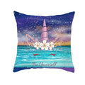 Axyaa Purple Unicorn Rainbow Sunrise Pillowcase for Home Decor
