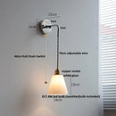 Axyaa Glass LED Wall Light: Modern Nordic Design, Pull Chain Switch, Adjustable Wire