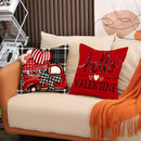 Axyaa Truck Bow Love Plaid Sofa Cushion Cover Sweet Romantic Home Decoration