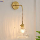 Axyaa Nordic LED Glass Wall Lights with Pull Chain Switch
