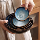 Axyaa Flame-Killed Ceramic Soup Pasta Salad Serving Bowls Set