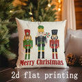 Axyaa Nutcracker & Merry Pattern Pillowcase for Sofa Car Bedroom Decor