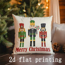 Axyaa Nutcracker & Merry Pattern Pillowcase for Sofa Car Bedroom Decor