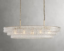 Axyaa Smoke Gray Glass Chandeliers: Classic Round Gold Lustres for Home Ceiling Lighting