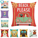 Funny Dog Driving Pattern Cushion Cover - Axyaa Decorative Pillow Case
