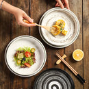 Axyaa 8-inch Ceramic Disc Plate: Modern Western Food & Pasta Dish for Dining