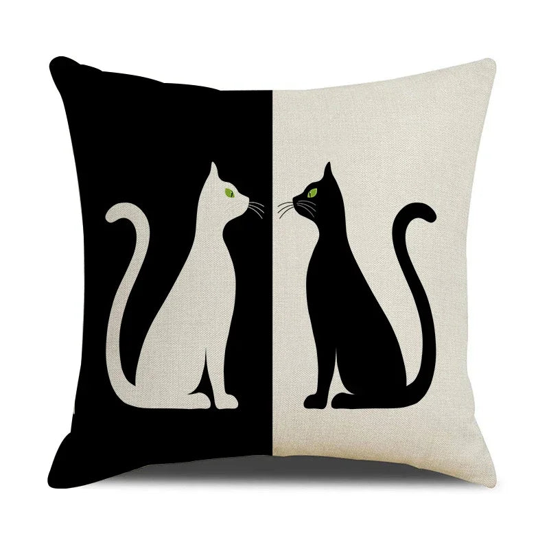 Axyaa Cat Print Cushion Cover for Stylish Home Decor and Comfort
