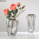 Axyaa Transparent Glass Vase: Thickened Hydroponic Artistic Flower Vessel Home Décor Craft