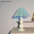 Axyaa Gourd Table Lamp with Petal Fabric Shade E27 for Bedroom Living Room