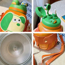 Axyaa Double-Wall Insulated Straw Thermos Cup - Portable and Cute Stainless Steel Vacuum Flask