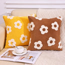 Axyaa White Flowers Plush Pillowcase: Fresh Floral Design for Sofa and Bedding