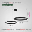 Axyaa Modern LED Chandeliers Metal Rings Pendant Lights for Home Decor