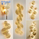 Axyaa Gold Lotus Leaf LED Wall Sconce - Modern Living Room Decor Lighting