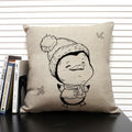 Animal Penguin Cushion Cover 45x45, Axyaa Brand - Cute & Funny Decorative Pillowcase