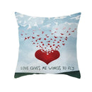 Axyaa Simple Love Print Couple Pillowcase for Sofa and Office Décor