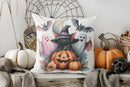Axyaa Cute Ghost & Bat Halloween Pillow Cover