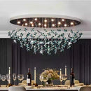 Axyaa Crystal Pendant Chandelier for Elegant Living Room Lighting
