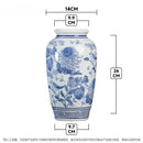 Axyaa Blue White Floral Bird Vase Ceramic Decor Hydroponic Crafts Bouquet Arrangement