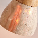 Axyaa Adjustable LED Pendant Lamp Stone Wood Hanging Light