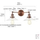 Axyaa 2-Head Industrial Vintage Wall Lamp Clear Glass Stair Light Fixtures