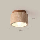 Axyaa Stone Downlight Ceiling Lamp with Wood & Travertine for Home Decor