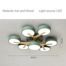 Axyaa Nordic Wood Ceiling Chandelier LED Lighting for Modern Home Decor