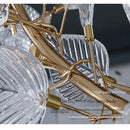 Axyaa Ginkgo Leaf Crystal Chandelier - LED Pendant Lamp for Dining Living Room