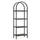 Axyaa 4-Tier Wood Bookcase Storage Shelves - Freestanding Metal Frame Display Rack