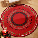 Axyaa Christmas Tree Geometric Print Living Room Rug for Holiday Decoration