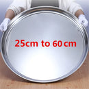 Axya Stainless Steel Large Round Deep Plate for Restaurant & Hotel