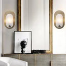 Axyaa Marble Bedroom Bedside Lamp: Minimalist Copper Wall Light for Living Room and Foyer