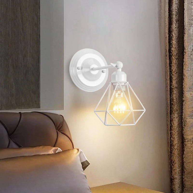 Axyaa Cage Wall Sconce LED Industrial Lamp E27 Bedroom Living Room Lighting