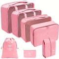 Axyaa 8-Piece Solid Color Travel Packing Cubes Set for Organizing Clothes and Toiletries