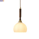Axyaa Glass Walnut Chandelier: Nordic LED Pendant Light for Home Décor