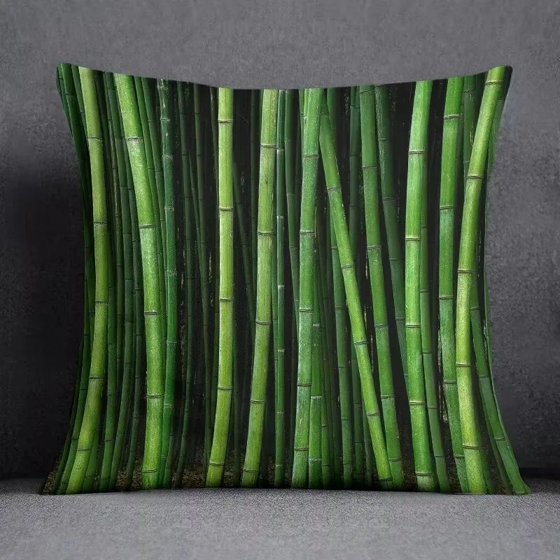 Axyaa Bamboo Forest Pillow Cover Series for Home Office Bedroom Sofa Car