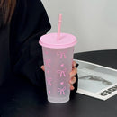 Axyaa Kawaii Bow Tumbler with Straw & Lid, BPA-Free Reusable Drinking Bottle